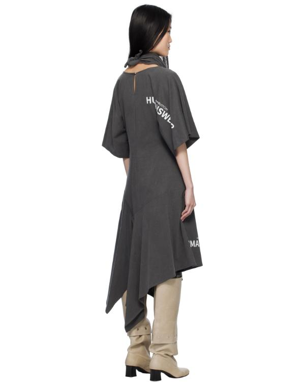Caught in the Act Unfaithful S04 Tami Roman Grey Scarf Midi Dress fashionable midi dress with elegant scarf-inspired detailing