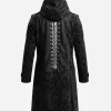 Halloween Skeleton Royalty Black Coat Featuring a Dramatic Skeleton Detail and Refined Gothic Appeal