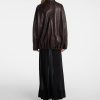 Real Housewives of NYC S16 Sai de Silva Leather Bomber Jacket highlighting the structured silhouette and premium leather look